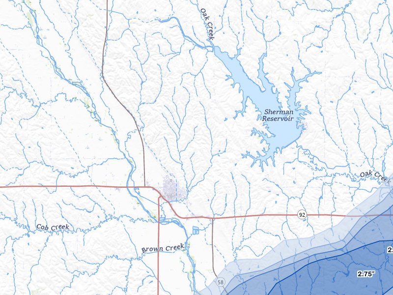 NEXRAD radar-signature map of the hail storm over Loup City, NE on May 17, 2026