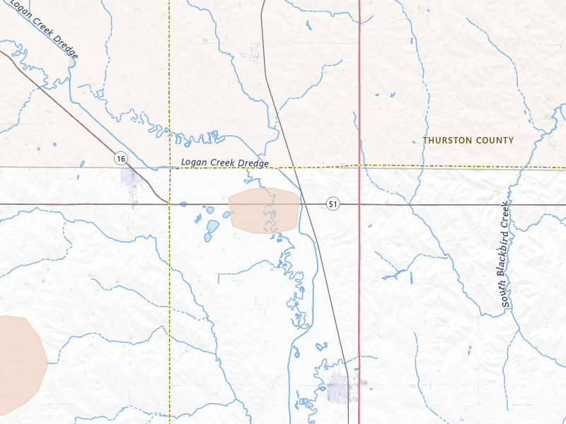 Radar-estimated hail-size map of the storm over Lyons, NE on May 17, 2026
