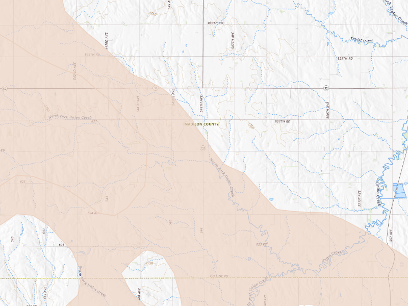 Radar-estimated hail-size map of the storm over Madison, NE