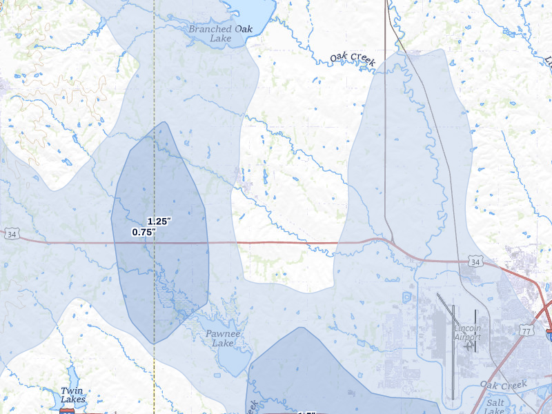 NEXRAD radar-signature map of the hail storm over Malcolm, NE on Jun 1, 2026