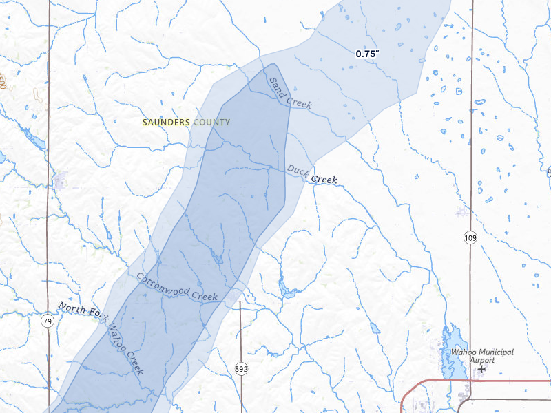 NEXRAD radar-signature map of the hail storm over Malmo, NE on May 17, 2026