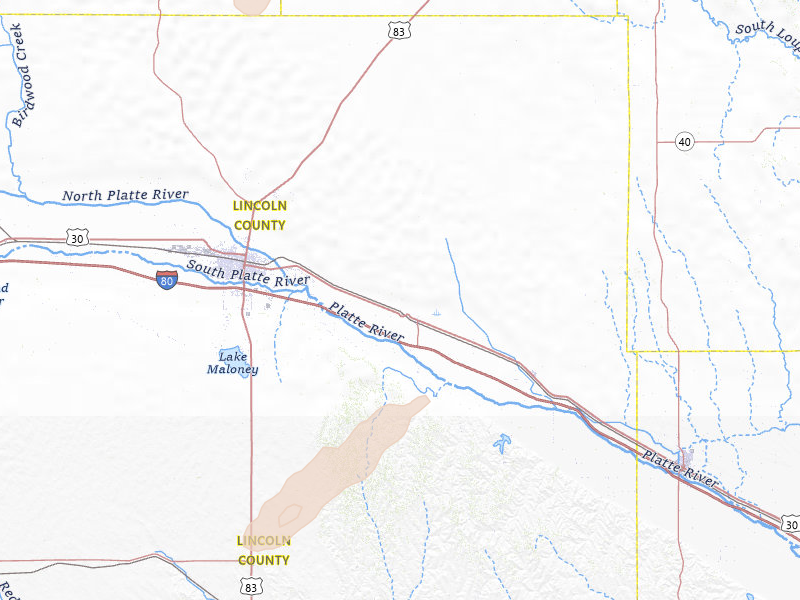 Radar-estimated hail-size map of the storm over Maxwell, NE on Jun 30, 2026