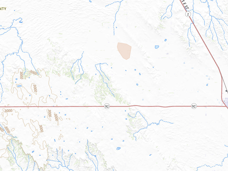 Radar-estimated hail-size map of the storm over Merna, NE on Aug 21, 2026