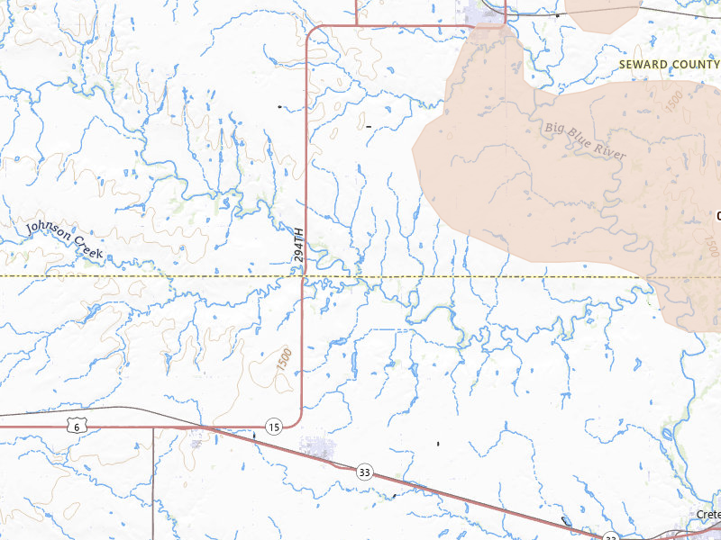 Radar-estimated hail-size map of the storm over Milford, NE on Jul 27, 2026