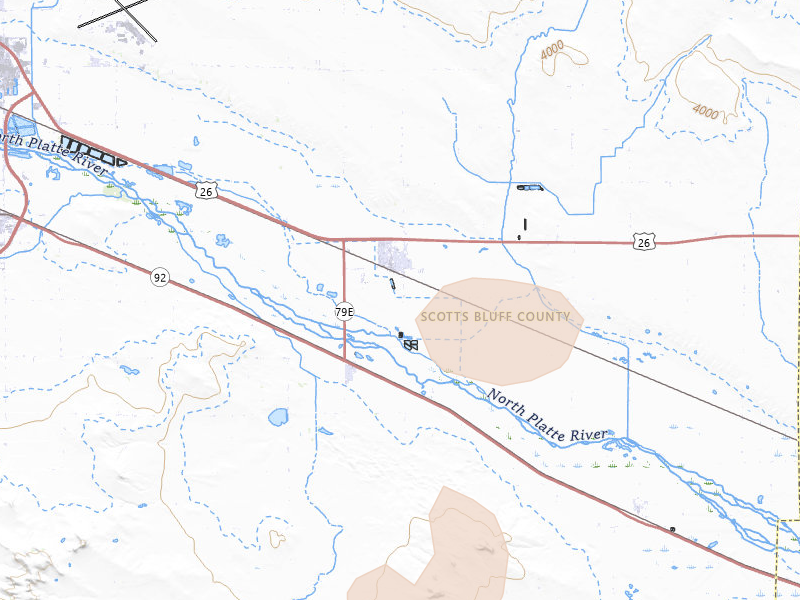 Radar-estimated hail-size map of the storm over Minatare, NE on Jul 28, 2026