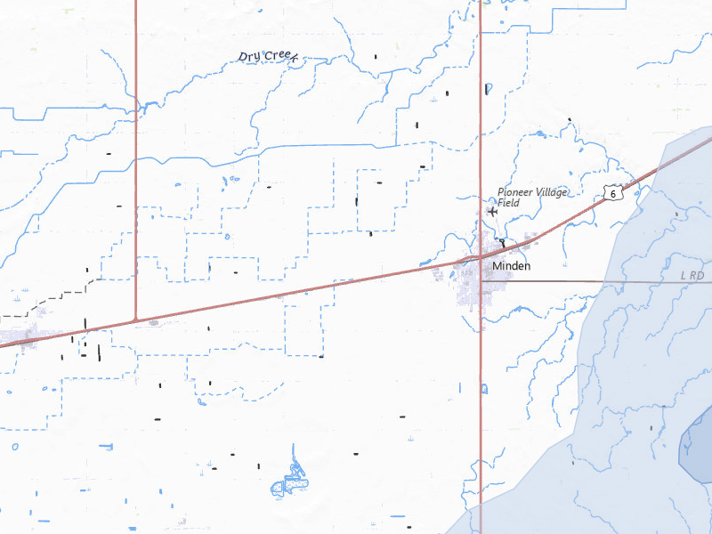 NEXRAD radar-signature map of the hail over Minden, NE