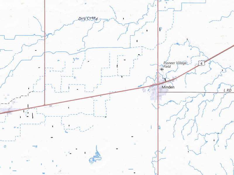 NEXRAD radar-signature map of the hail storm over Minden, NE on May 30, 2026