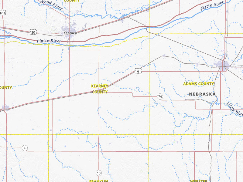 Radar-estimated hail-size map of the storm over Minden, NE on Jul 28, 2026