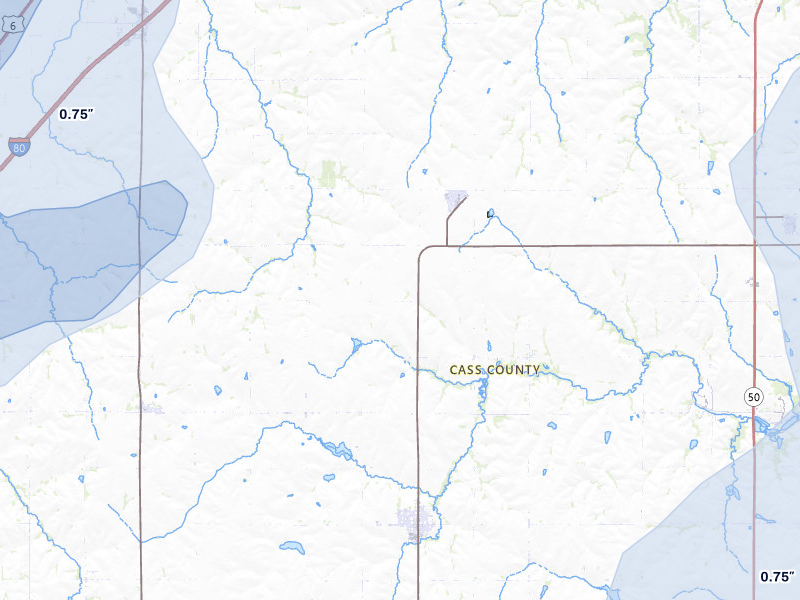 NEXRAD radar-signature map of the hail storm over Murdock, NE on Jun 5, 2026