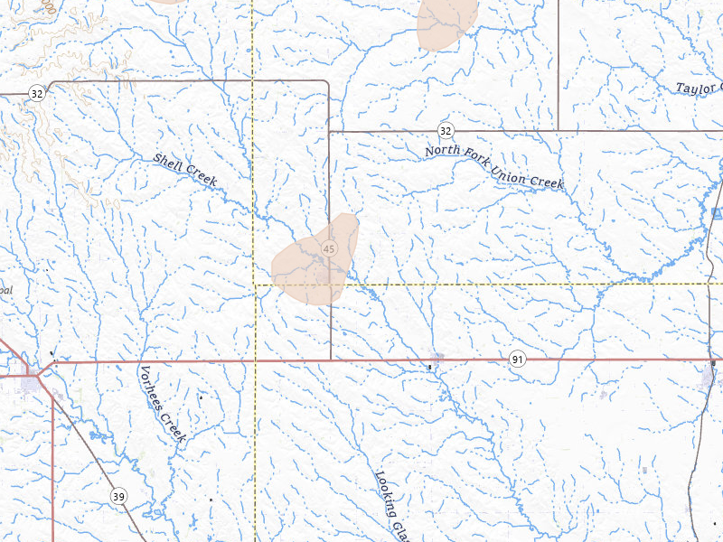 Radar-estimated hail-size map of the storm over Newman Grove, NE on May 16, 2026