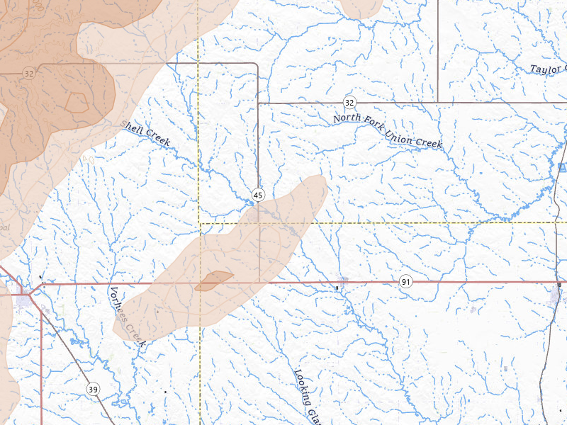 Radar-estimated hail-size map of the storm over Newman Grove, NE on Jun 29, 2026
