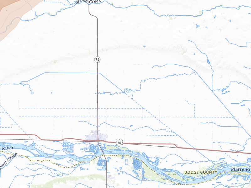 Radar-estimated hail-size map of the storm over North Bend, NE on Apr 23, 2026