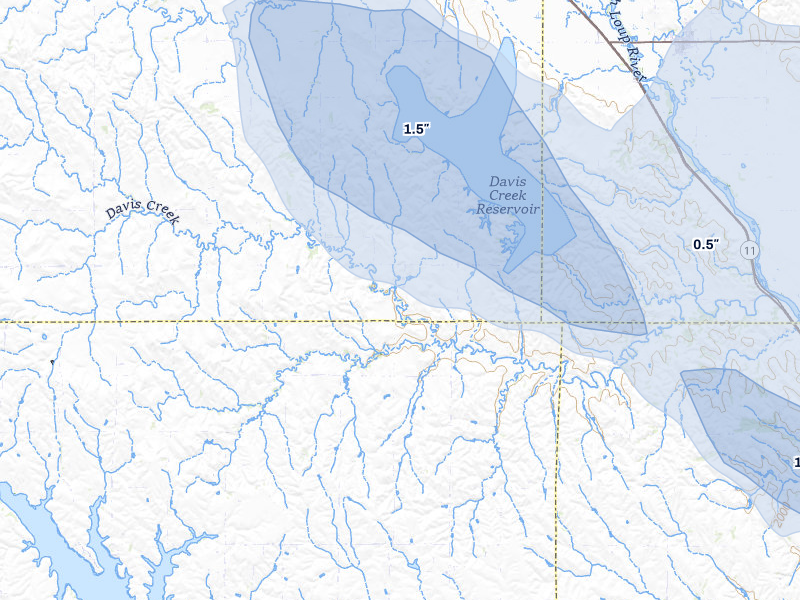 NEXRAD radar-signature map of the hail storm over North Loup, NE on Aug 19, 2026