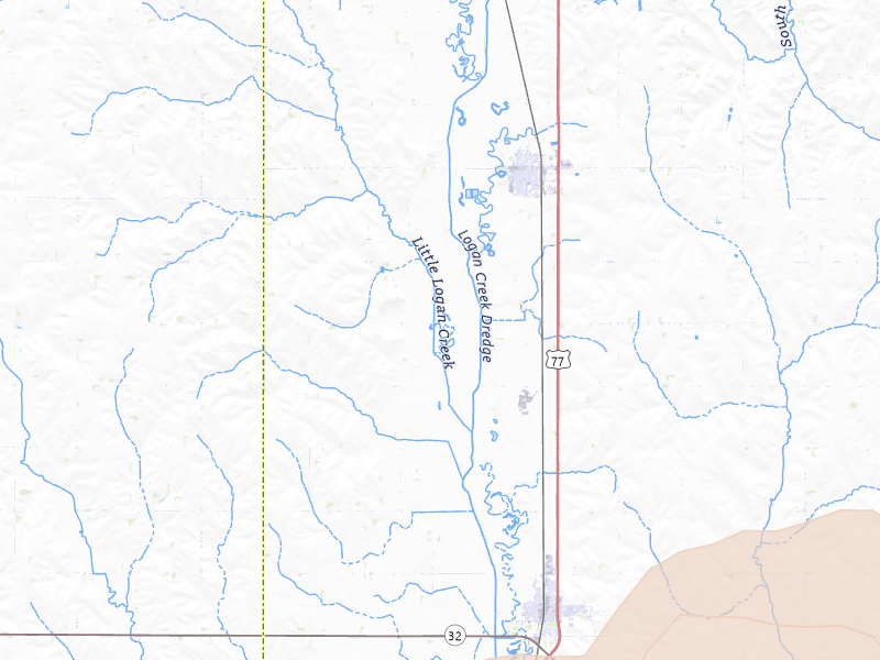 Radar-estimated hail-size map of the storm over Oakland, NE on Apr 23, 2026