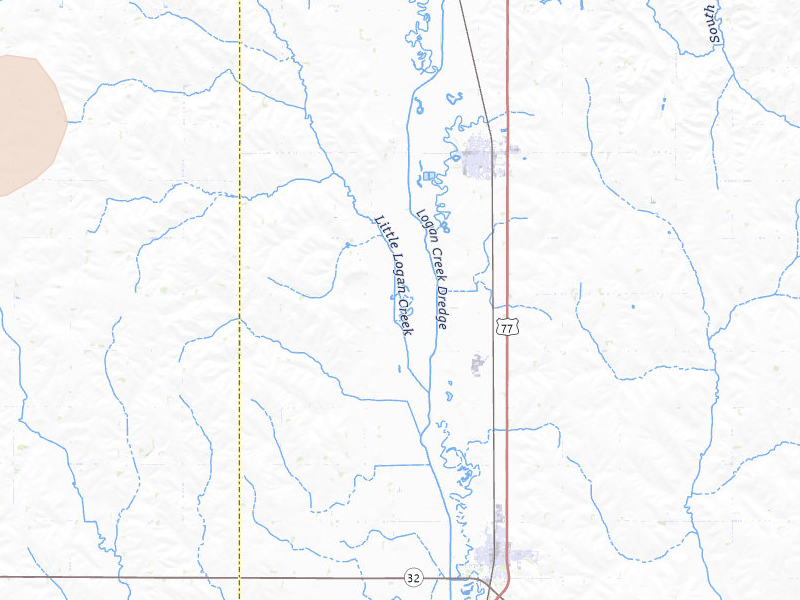 Radar-estimated hail-size map of the storm over Oakland, NE on May 17, 2026