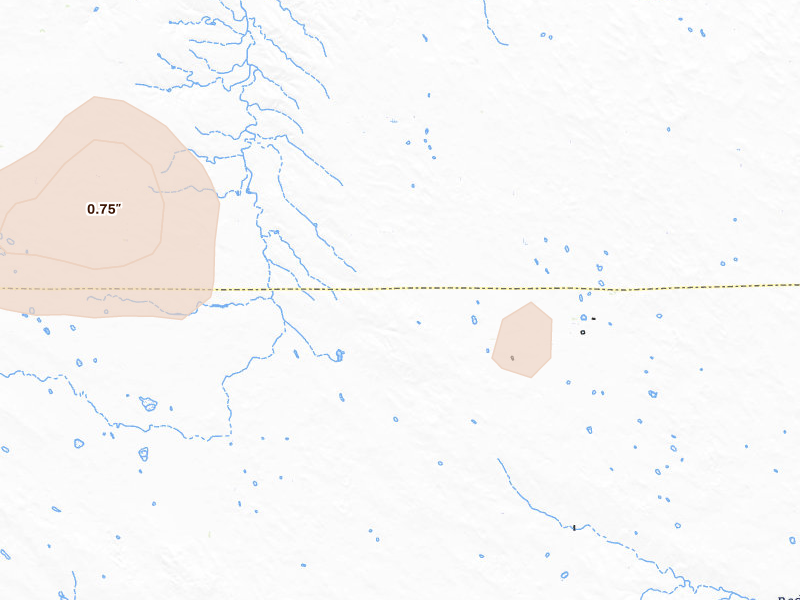 Radar-estimated hail-size map of the storm over Ogallala, NE on Jul 29, 2026