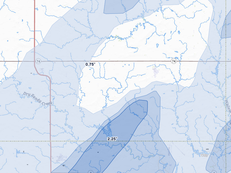 NEXRAD radar-signature map of the hail storm over Ohiowa, NE on May 17, 2026