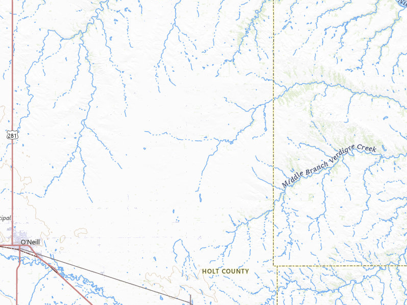 Radar-estimated hail-size map of the storm over Oneill, NE on May 25, 2026