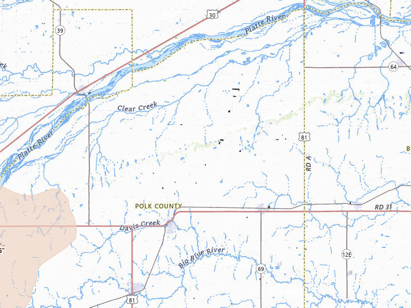 Radar-estimated hail-size map of the storm over Osceola, NE on Jul 8, 2026
