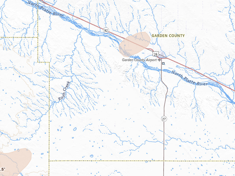 Radar-estimated hail-size map of the storm over Oshkosh, NE on Jul 8, 2026