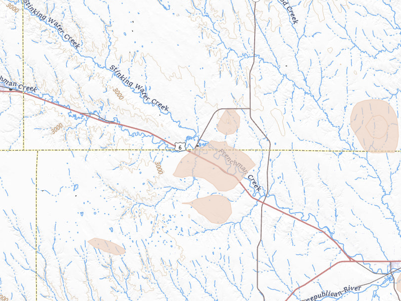 Radar-estimated hail-size map of the storm over Palisade, NE on Aug 14, 2026