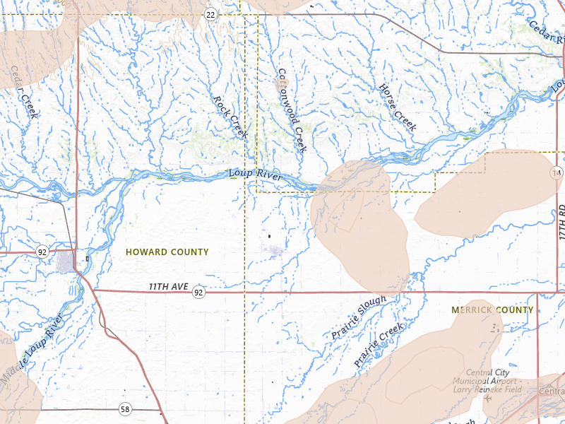 Radar-estimated hail-size map of the storm over Palmer, NE on Jun 5, 2026
