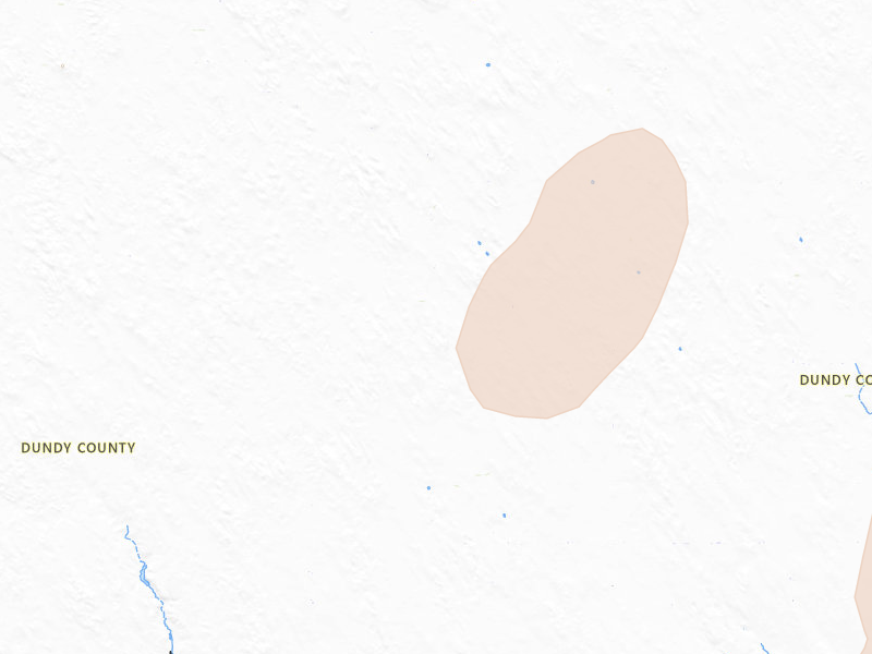 Radar-estimated hail-size map of the storm over Parks, NE on Jul 1, 2026