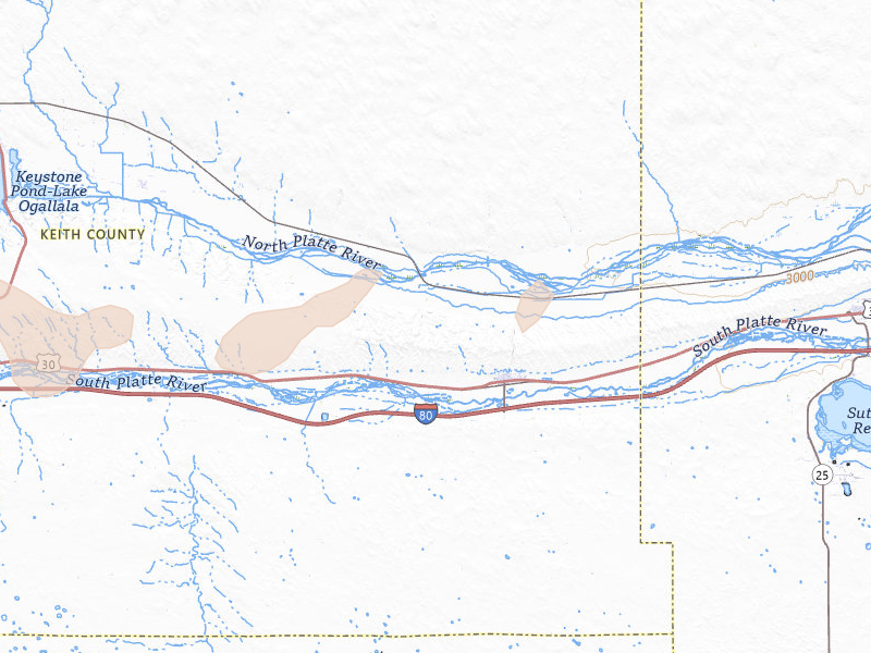 Radar-estimated hail-size map of the storm over Paxton, NE on Aug 28, 2026