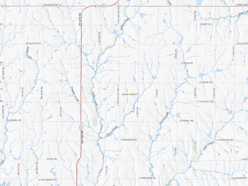 Radar-estimated hail-size map of the storm over Pickrell, NE on May 17, 2026