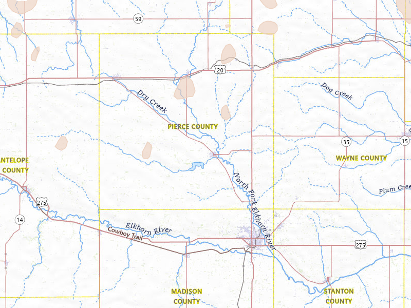 Radar-estimated hail-size map of the storm over Pierce, NE on Jun 30, 2026