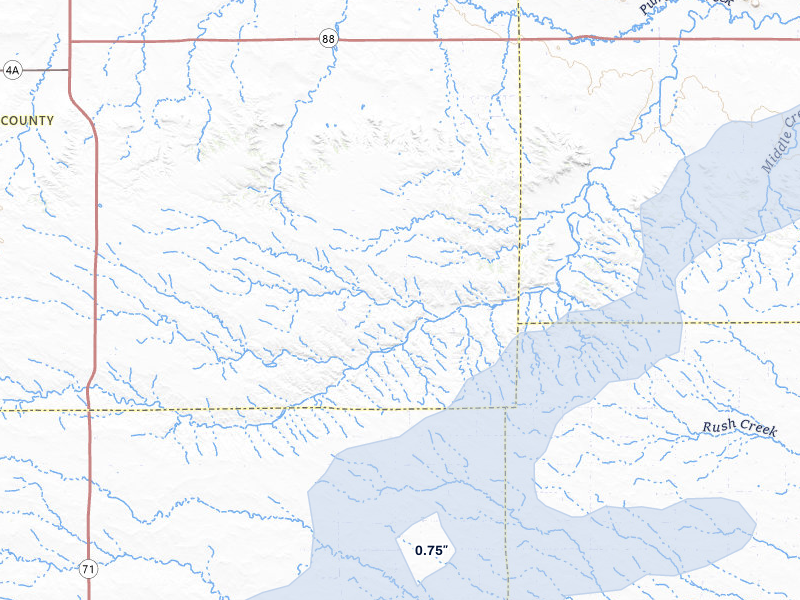 NEXRAD radar-signature map of the hail storm over Potter, NE on Jun 7, 2026