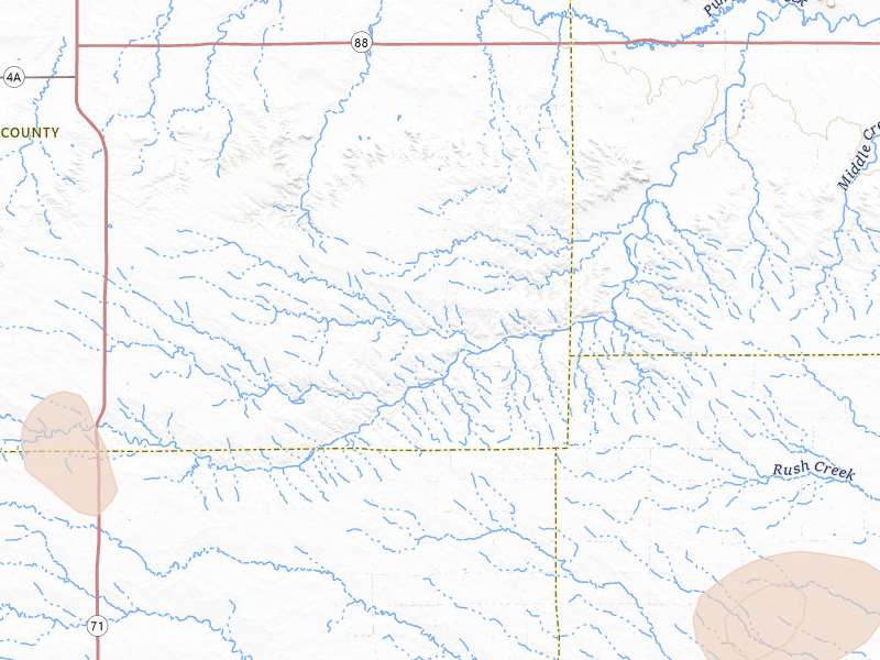 Radar-estimated hail-size map of the storm over Potter, NE on Jul 9, 2026
