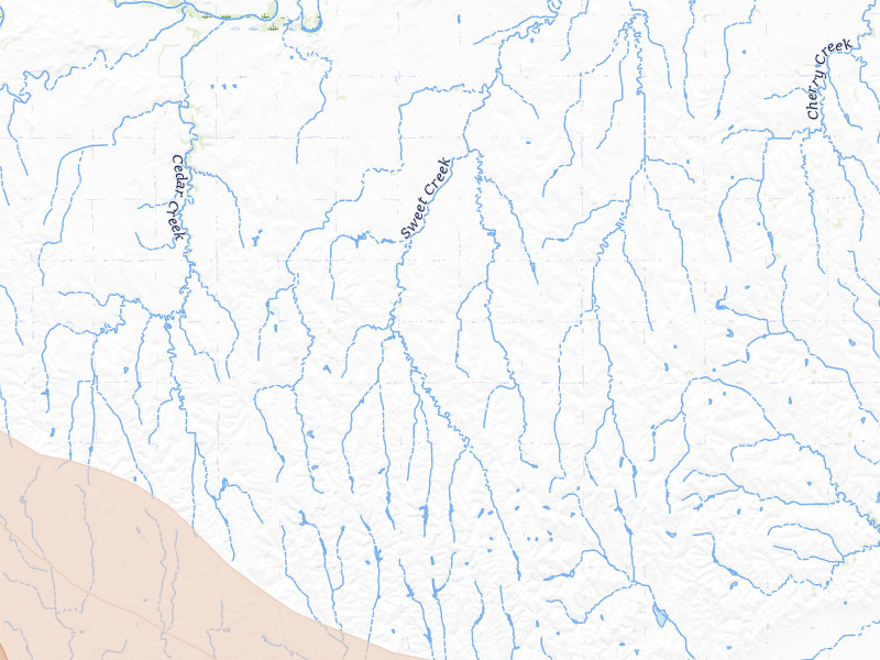 Radar-estimated hail-size map of the storm over Ravenna, NE on Jul 30, 2026