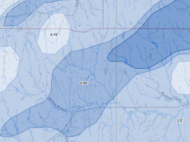 NEXRAD radar-signature map of the hail storm over Reynolds, NE on May 18, 2026