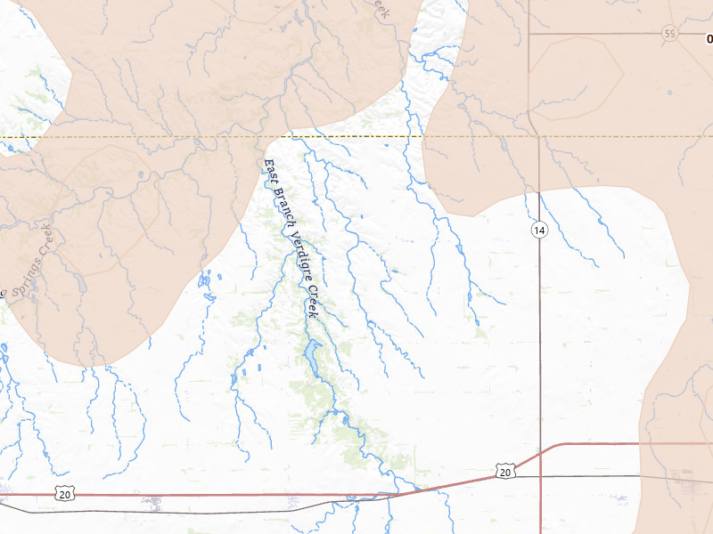 Radar-estimated hail-size map of the storm over Royal, NE on Jul 2, 2026