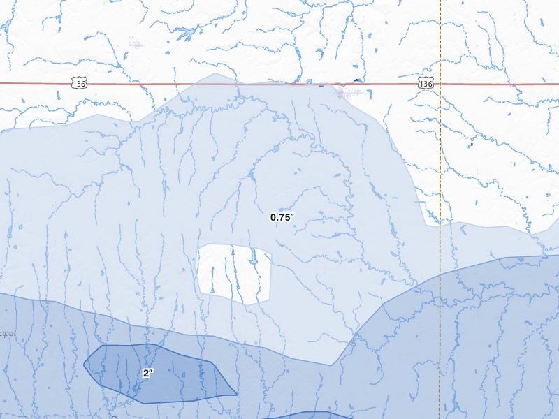NEXRAD radar-signature map of the hail storm over Ruskin, NE on Apr 9, 2026