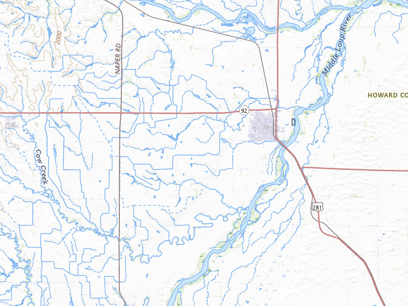 Radar-estimated hail-size map of the storm over Saint Paul, NE on Jun 3, 2026