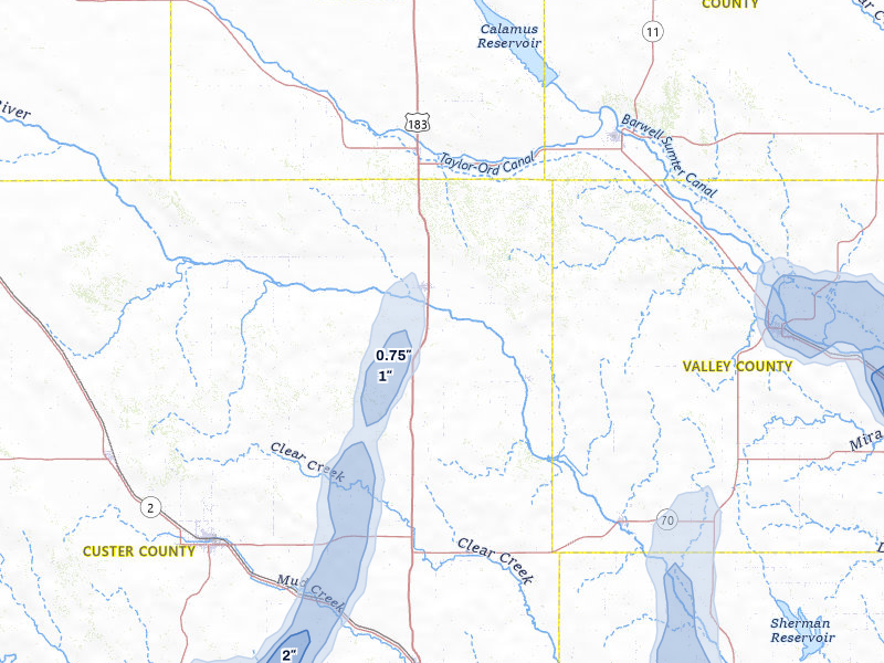 NEXRAD radar-signature map of the hail storm over Sargent, NE on May 16, 2026