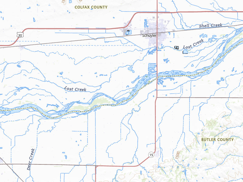 NEXRAD radar-signature map of the hail storm over Schuyler, NE on Jul 8, 2026