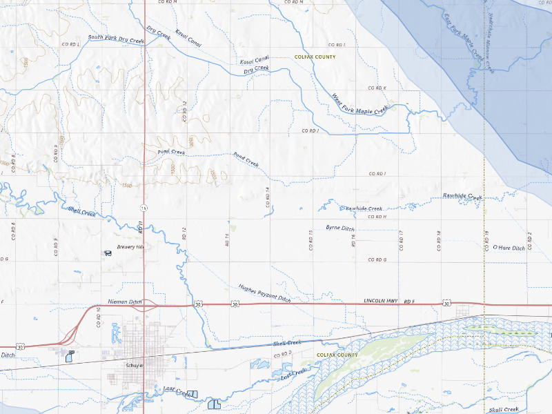 NEXRAD radar-signature map of the hail storm over Schuyler, NE on Aug 8, 2026