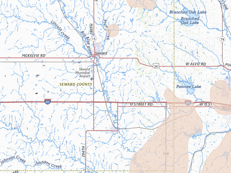 Radar-estimated hail-size map of the storm over Seward, NE on May 17, 2026
