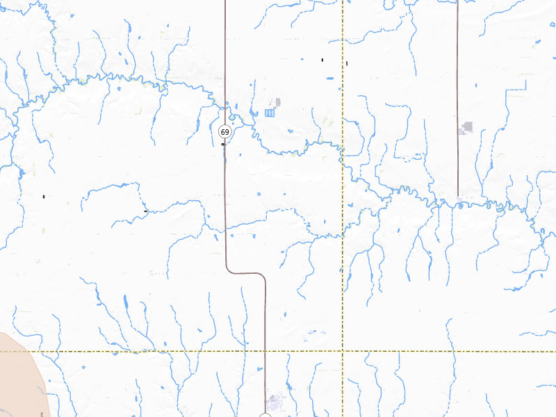 Radar-estimated hail-size map of the storm over Shelby, NE on May 16, 2026