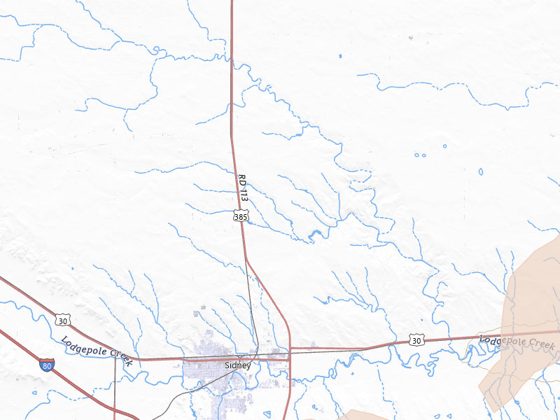 Radar-estimated hail-size map of the storm over Sidney, NE on Jun 9, 2026