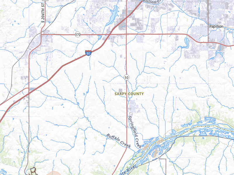 Radar-estimated hail-size map of the storm over Springfield, NE on May 15, 2026