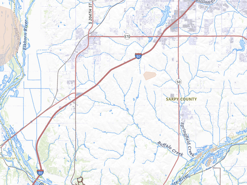 Radar-estimated hail-size map of the storm over Springfield, NE on Aug 8, 2026