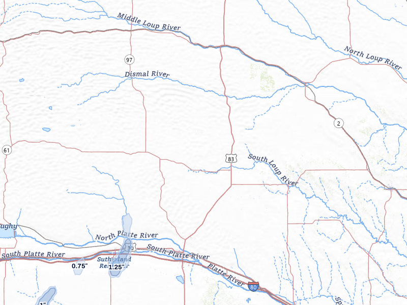 NEXRAD radar-signature map of the hail storm over Stapleton, NE on Jun 8, 2026