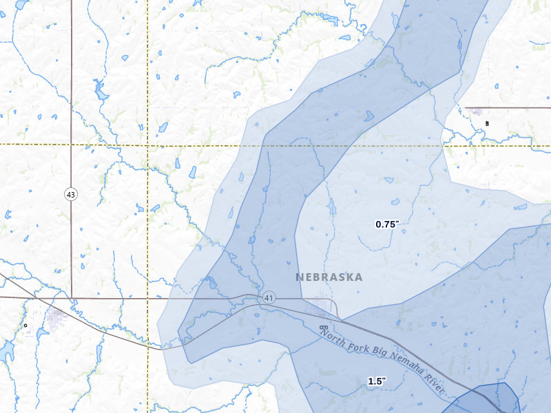 NEXRAD radar-signature map of the hail storm over Sterling, NE on May 18, 2026