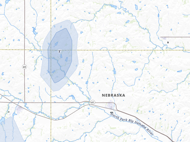 NEXRAD radar-signature map of the hail storm over Sterling, NE on May 29, 2026