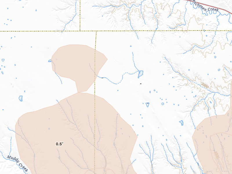Radar-estimated hail-size map of the storm over Stratton, NE on May 29, 2026
