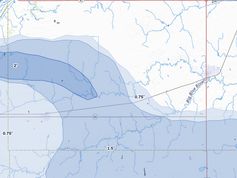 NEXRAD radar-signature map of the hail storm over Stromsburg, NE on Jun 5, 2026